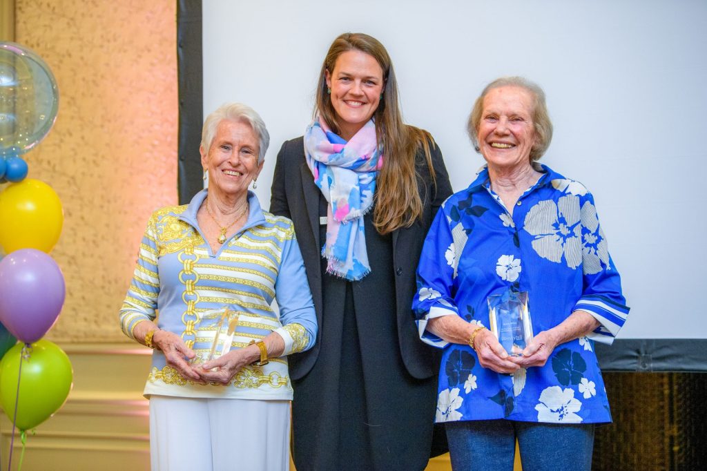 Judy Washburn, Eloise Repeczky and Helen Wiley at the 2025 Sip & Celebrate Event. 