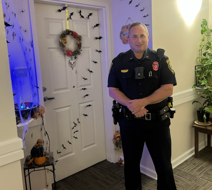 Levis Hill House winning door, featuring Officer Putnam.